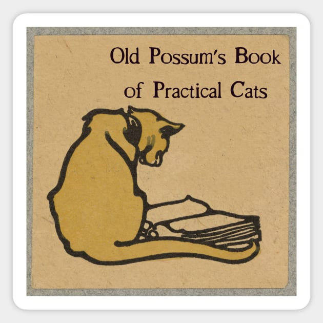 Vintage cat reads classic literature Sticker by picsoncotton